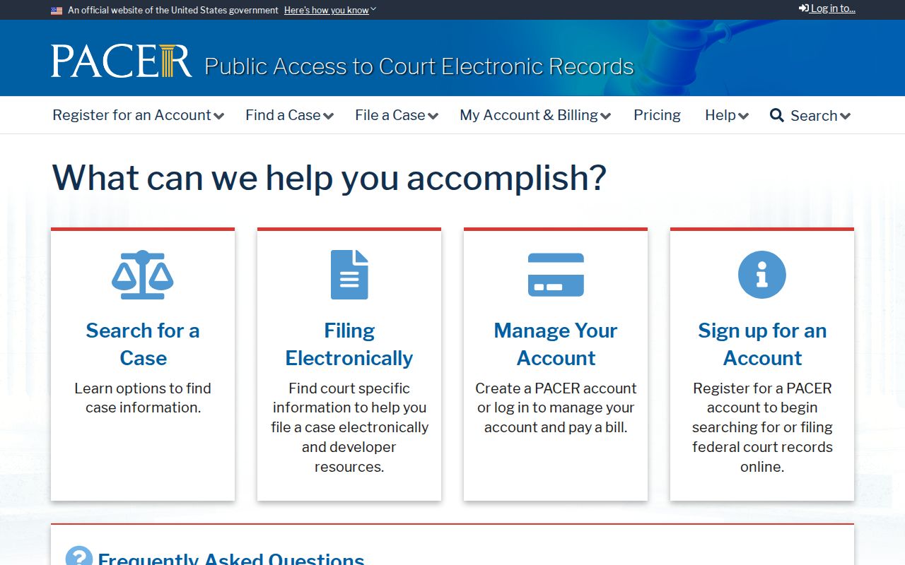 Menlo Park resident lookup federal PACER case search