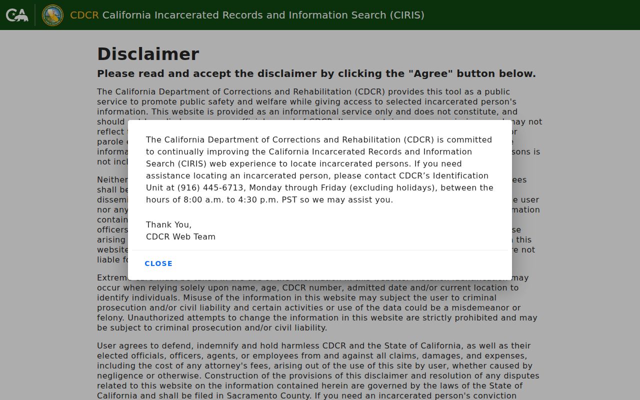 Menlo Park resident lookup California CDCR incarcerated person locator